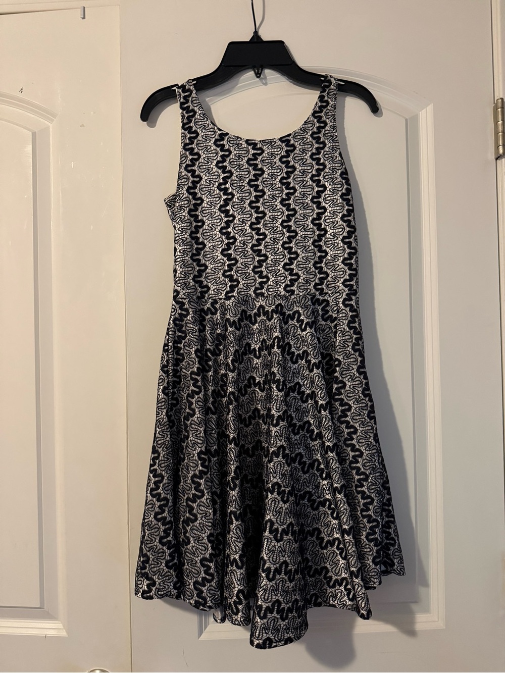 Deb Black & White Sleeveless Skater Dress for Girls